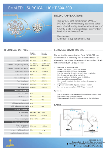 SURGICAL LIGHT 500-300